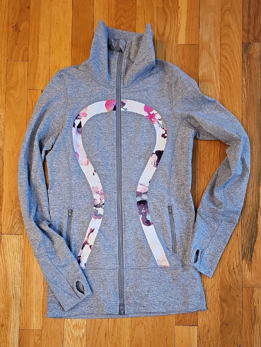 lululemon athletica Gray Jacket with Floral Logo